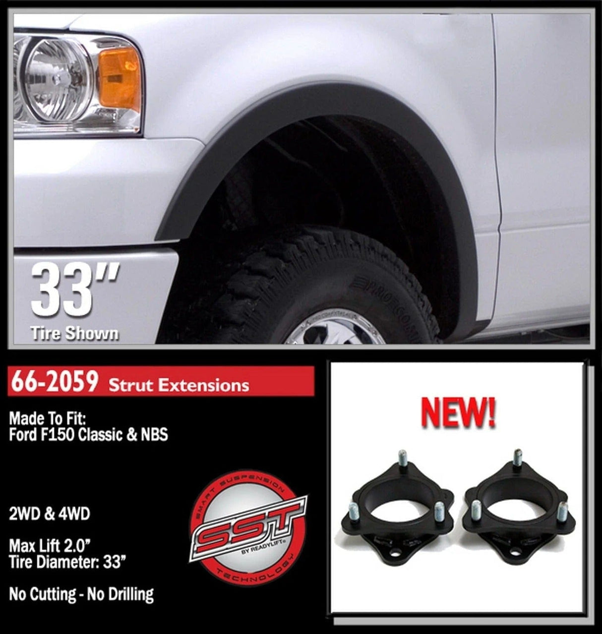 ReadyLift Suspension Front Leveling Kit ReadyLift 66-2059 Front Leveling Kit Fits 04-14 F-150 Mark LT