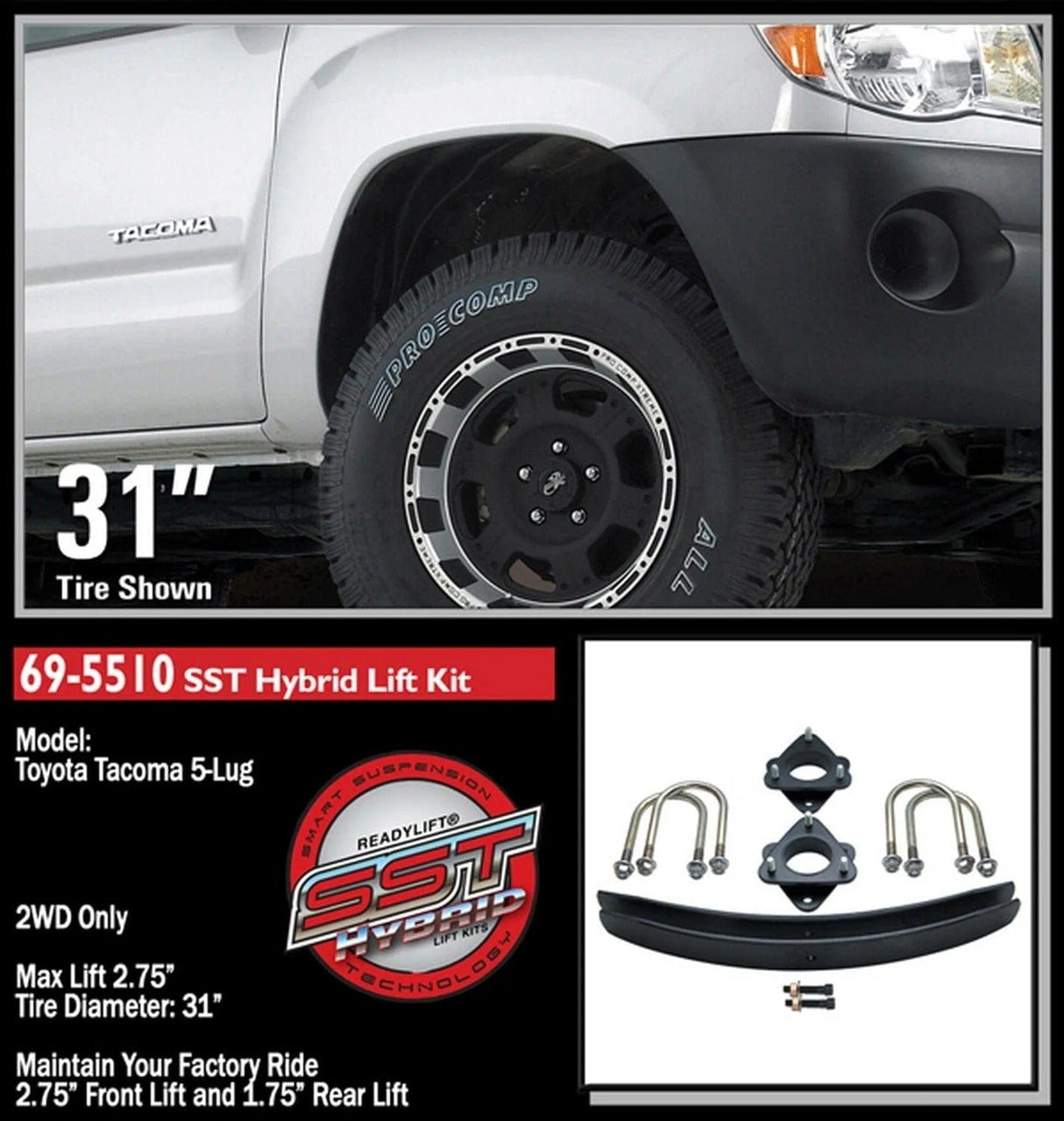 ReadyLift Lift Kit-Suspension ReadyLift 69-5510 SST Lift Kit Fits 05-21 Tacoma