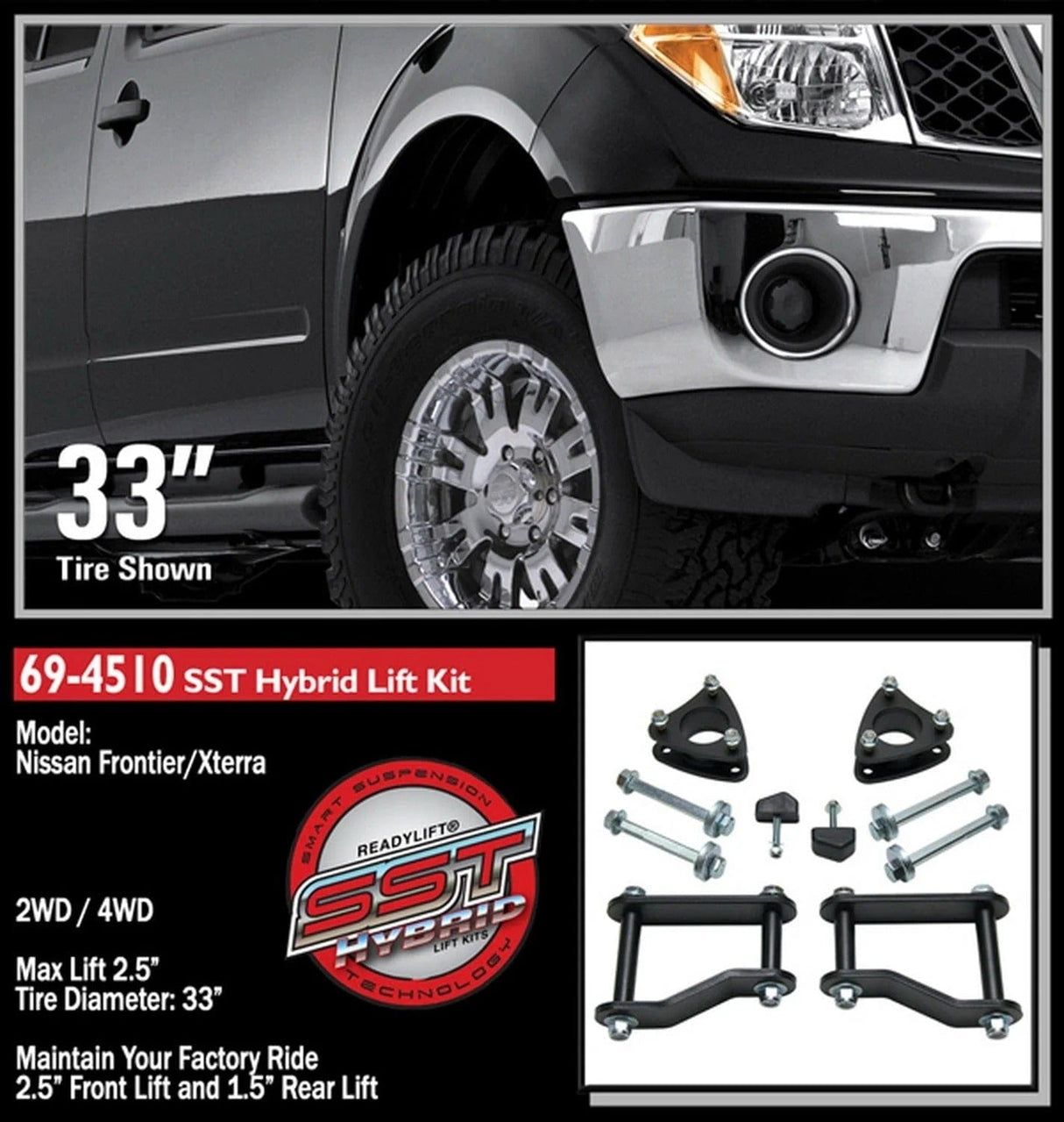 ReadyLift Lift Kit-Suspension ReadyLift 69-4510 SST Lift Kit Fits 05-21 Equator Frontier Xterra