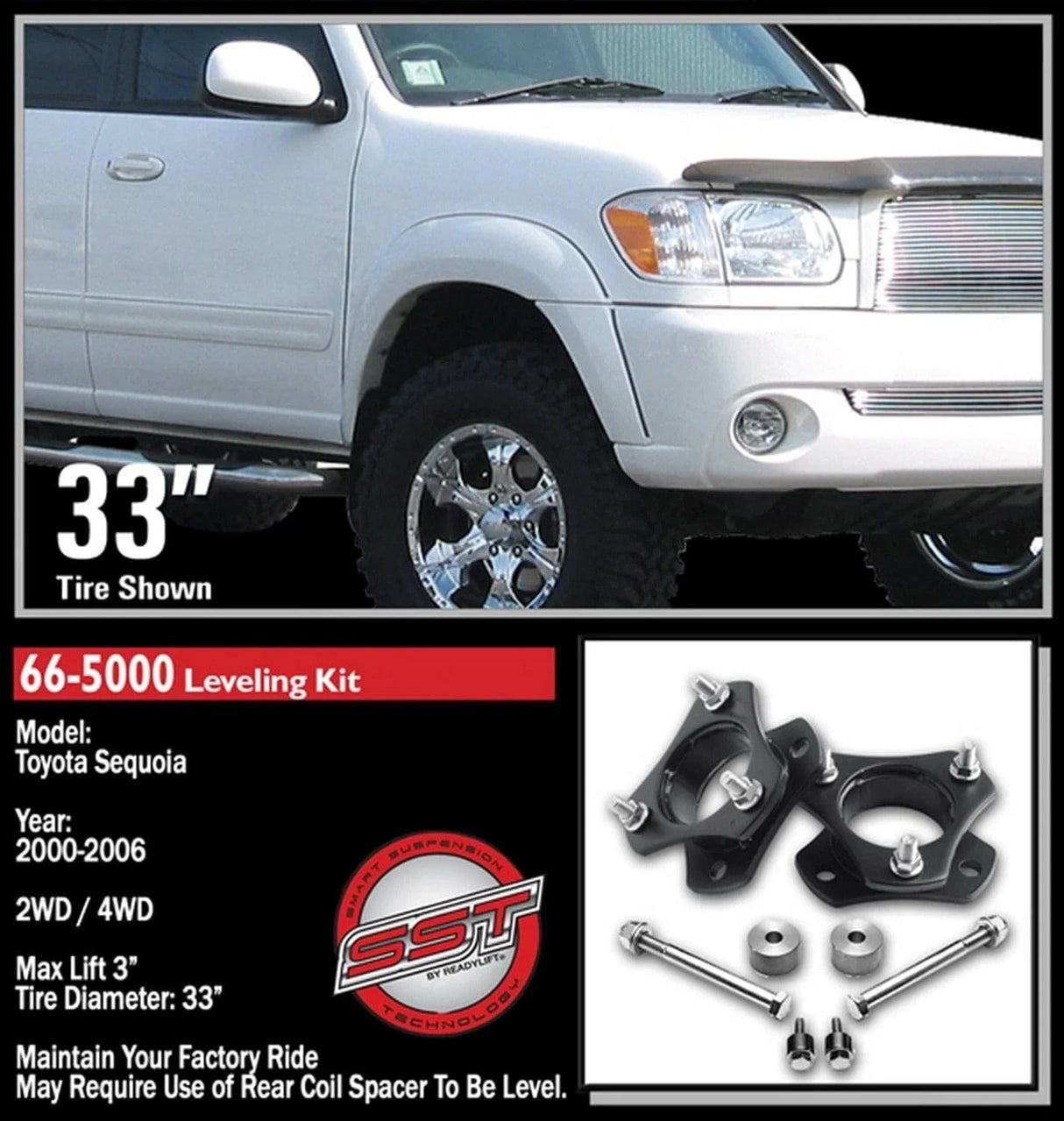 ReadyLift Suspension Front Leveling Kit ReadyLift 66-5000 Front Leveling Kit Fits 00-07 Sequoia Tundra