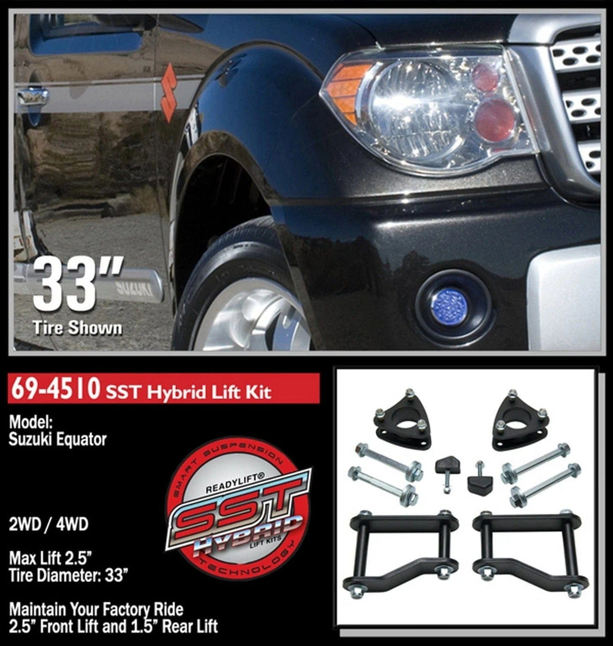 ReadyLift Lift Kit-Suspension ReadyLift 69-4510 SST Lift Kit Fits 05-21 Equator Frontier Xterra