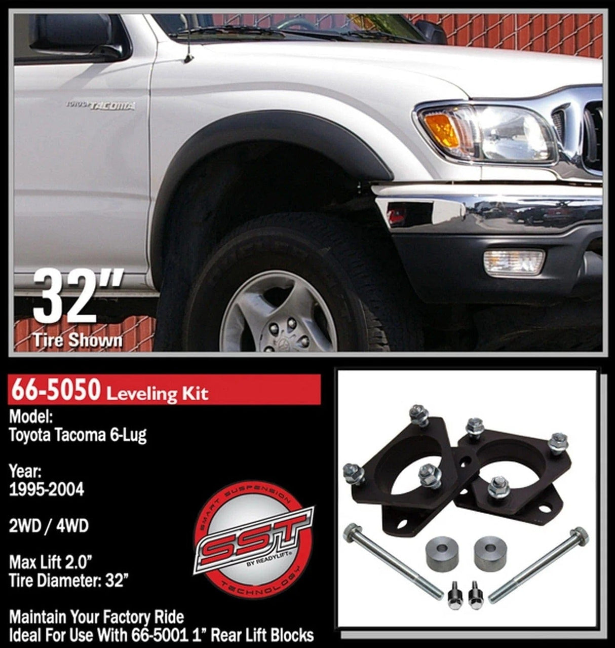 ReadyLift Suspension Front Leveling Kit ReadyLift 66-5050 Front Leveling Kit Fits 95-04 Tacoma