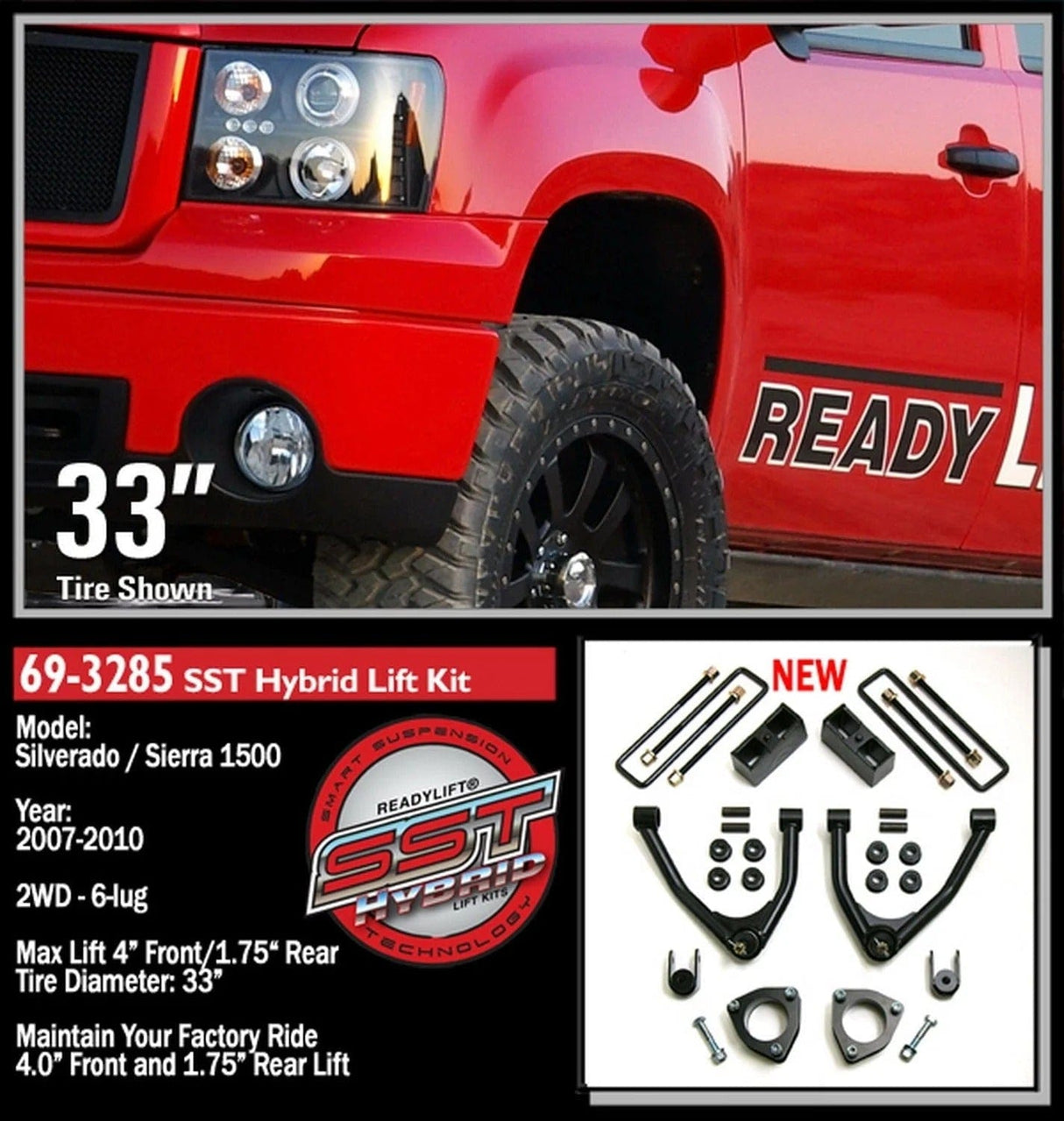 ReadyLift Lift Kit-Suspension ReadyLift 69-3285 SST Lift Kit Fits 07-18 Sierra 1500 Silverado 1500