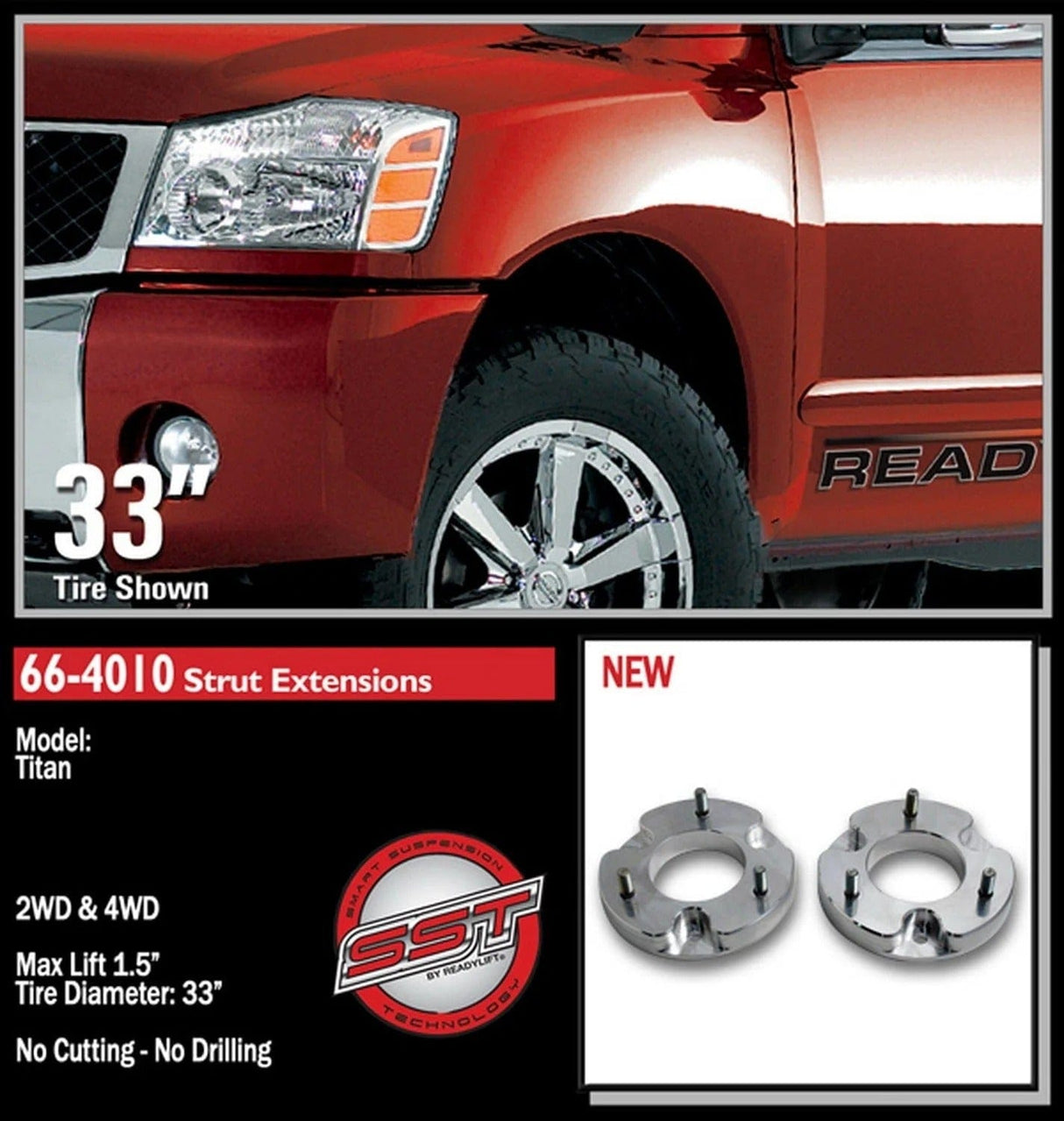 ReadyLift Suspension Front Leveling Kit ReadyLift 66-4010 Front Leveling Kit Fits 04-21 Armada TITAN