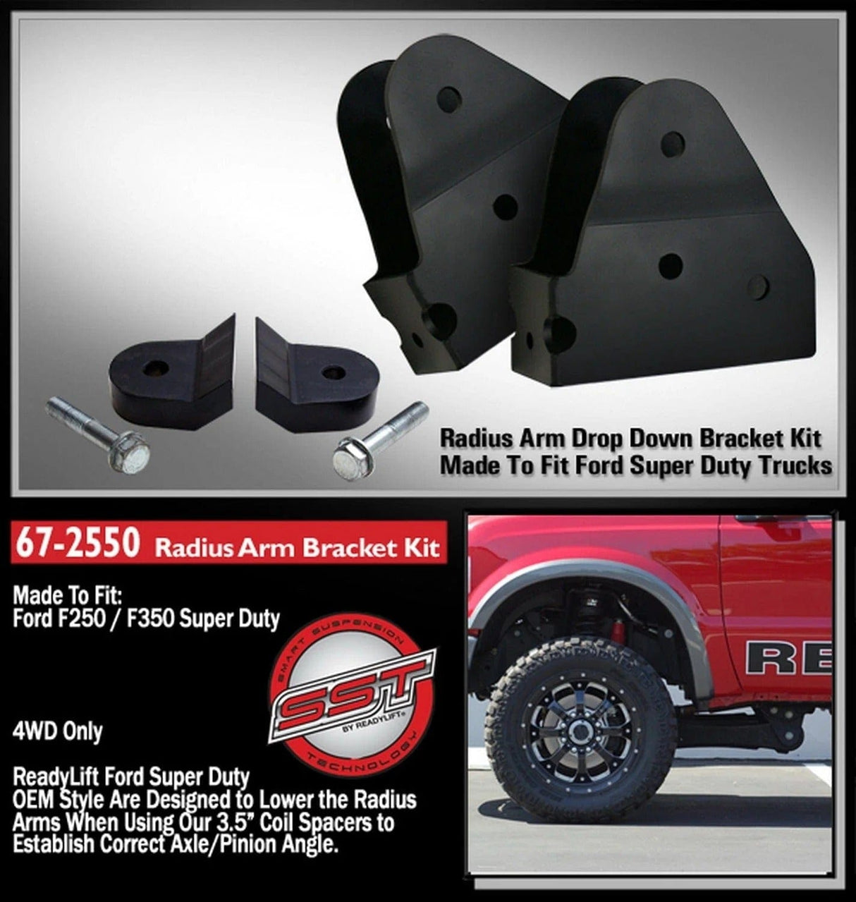 ReadyLift Radius Arm Bracket ReadyLift 67-2550 Radius Arm Bracket Kit