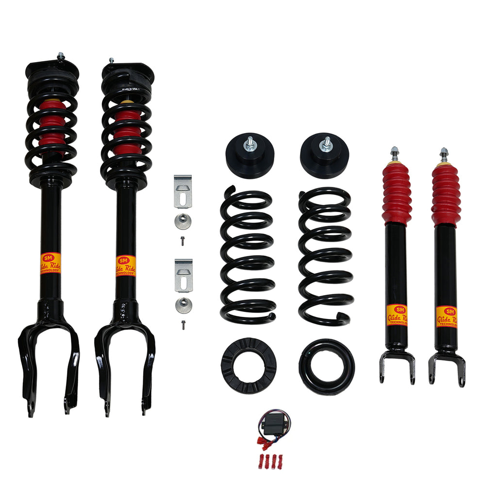 2011-2015 Jeep Grand Cherokee Air Suspension Conversion/Delete Kit with Module and Camber Bolts for 4x4 V6 and V8 Engines (JC14FMCKL)