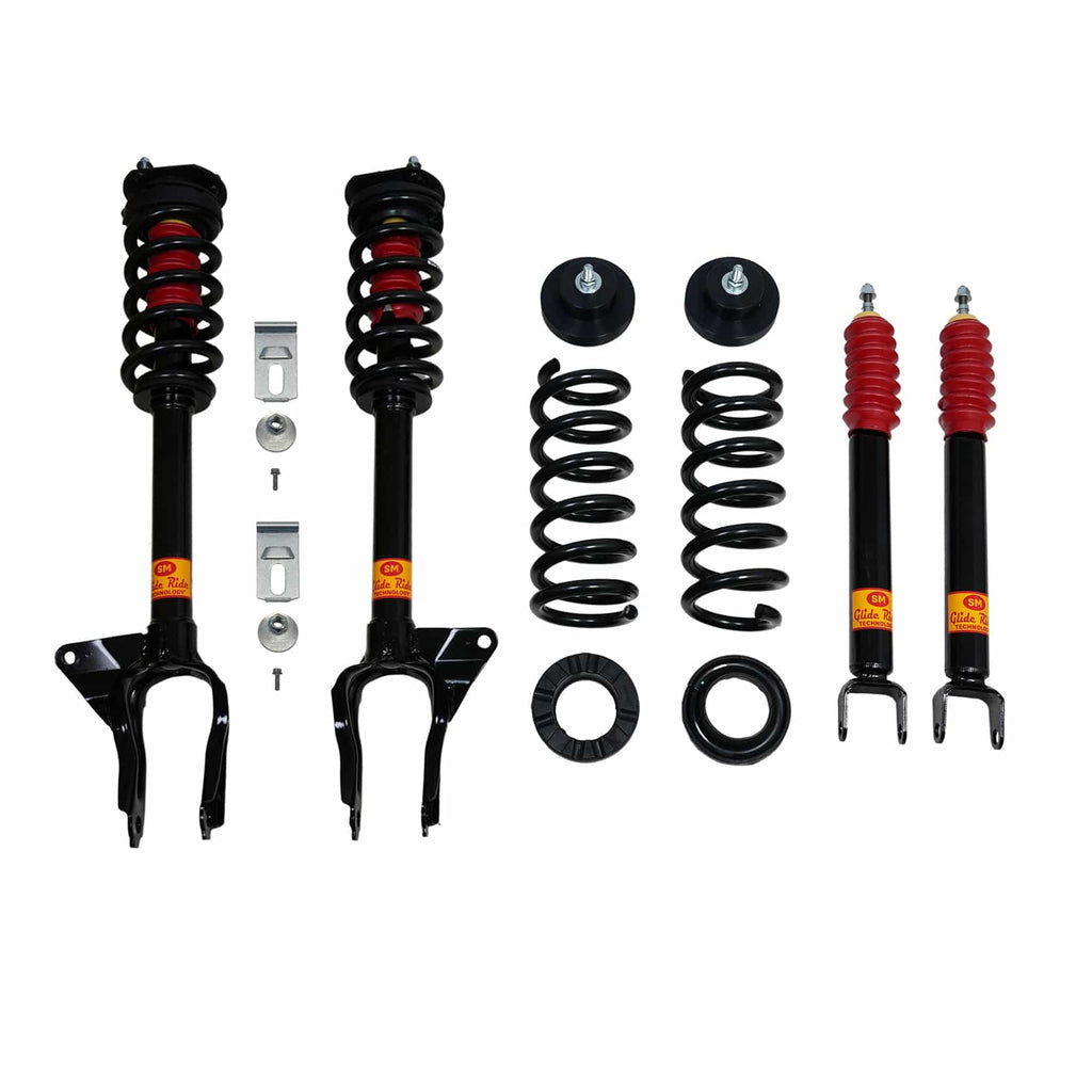 2016-2020 Jeep Grand Cherokee Air Suspension Conversion/Delete Kit for 4x4 3.6L V6, V8 and 3.0 Diesel Engines with Camber Alignment Kit for V8 Engines (JC24FCKL)